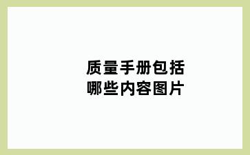 质量手册包括哪些内容图片