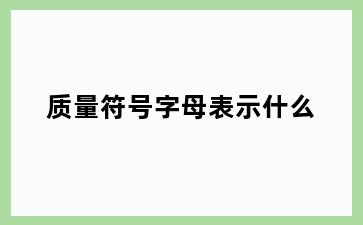 质量符号字母表示什么