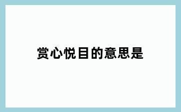 赏心悦目的意思是