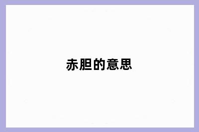 赤胆的意思