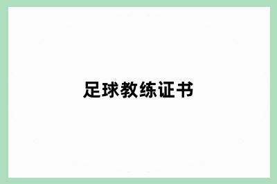 足球教练证书