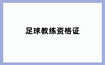 足球教练资格证
