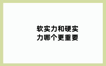 软实力和硬实力哪个更重要