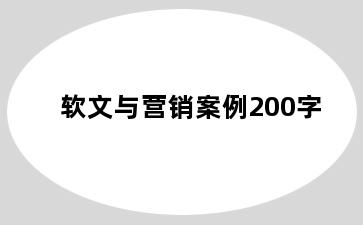 软文与营销案例200字