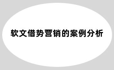 软文借势营销的案例分析