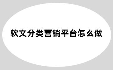 软文分类营销平台怎么做