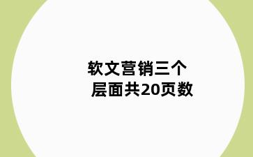软文营销三个层面共20页数