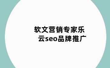 软文营销专家乐云seo品牌推广