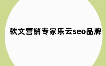 软文营销专家乐云seo品牌