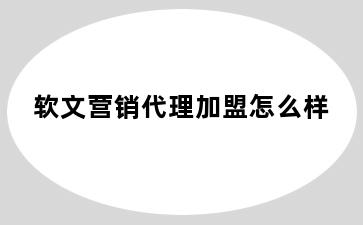 软文营销代理加盟怎么样