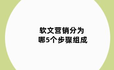 软文营销分为哪5个步骤组成