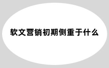 软文营销初期侧重于什么