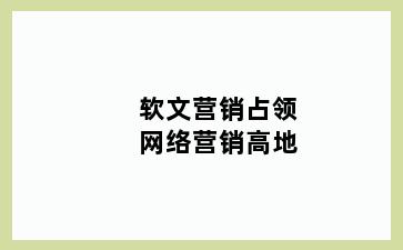 软文营销占领网络营销高地