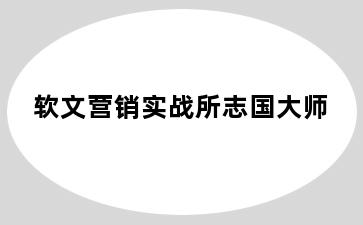 软文营销实战所志国大师