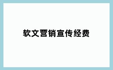 软文营销宣传经费