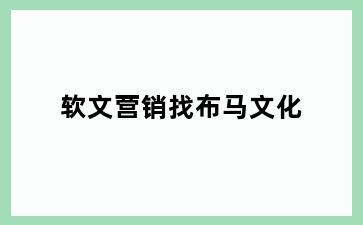 软文营销找布马文化