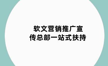 软文营销推广宣传总部一站式扶持