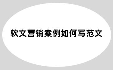软文营销案例如何写范文