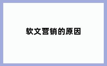 软文营销的原因