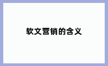 软文营销的含义