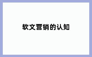 软文营销的认知