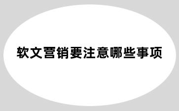 软文营销要注意哪些事项