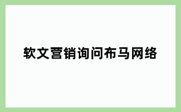 软文营销询问布马网络