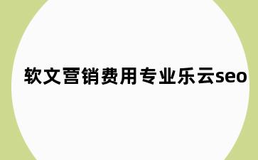 软文营销费用专业乐云seo