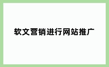 软文营销进行网站推广