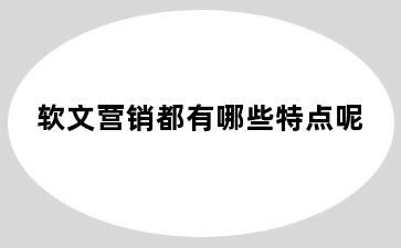 软文营销都有哪些特点呢