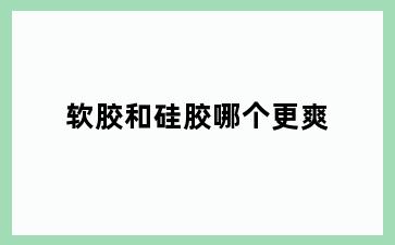 软胶和硅胶哪个更爽