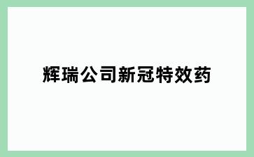 辉瑞公司新冠特效药