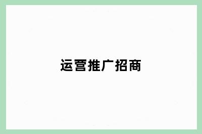 运营推广招商
