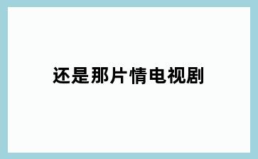 还是那片情电视剧