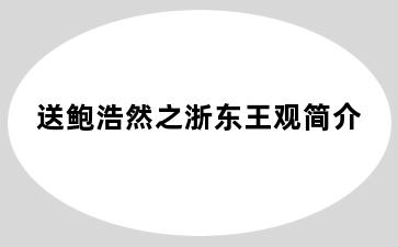 送鲍浩然之浙东王观简介