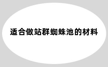 适合做站群蜘蛛池的材料