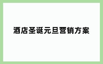 酒店圣诞元旦营销方案