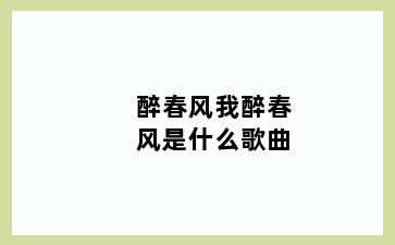 醉春风我醉春风是什么歌曲
