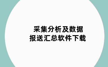 采集分析及数据报送汇总软件下载