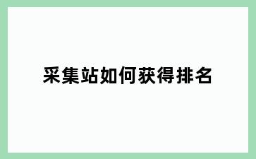 采集站如何获得排名