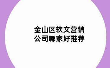 金山区软文营销公司哪家好推荐