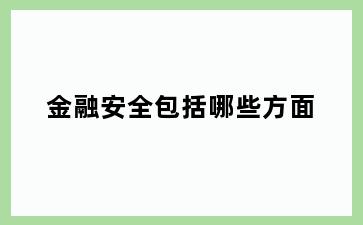 金融安全包括哪些方面
