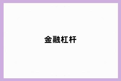 金融杠杆