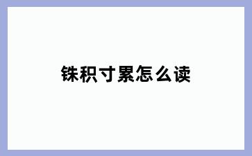 铢积寸累怎么读
