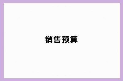 销售预算