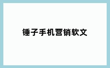 锤子手机营销软文
