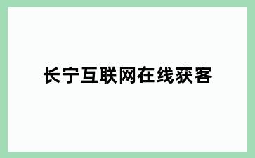 长宁互联网在线获客