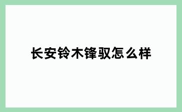 长安铃木锋驭怎么样