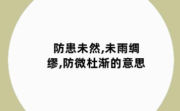 防患未然,未雨绸缪,防微杜渐的意思