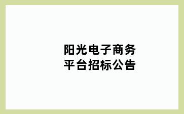 阳光电子商务平台招标公告